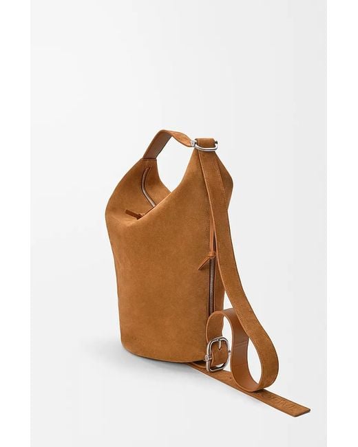 Loewe Brown Loop Buckle-Detail Suede Shoulder Bag for men