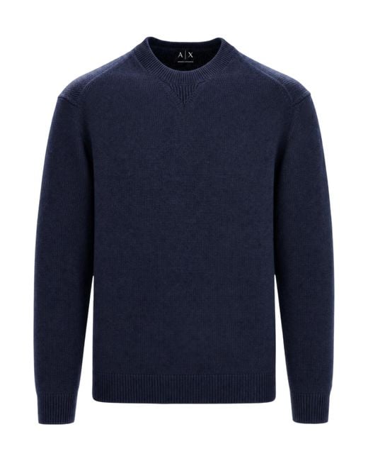 ARMANI EXCHANGE Blue Crew-Neck Sweater for men