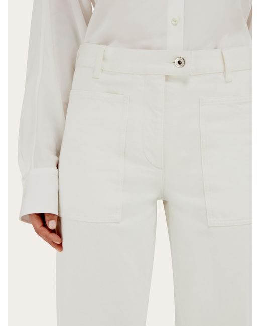 Ferragamo White Five-Pocket Pants