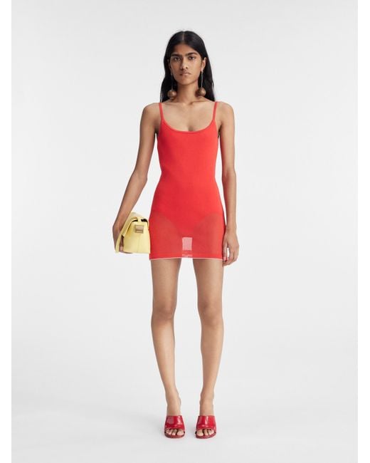 Jacquemus Red La Robe Maille Minidress