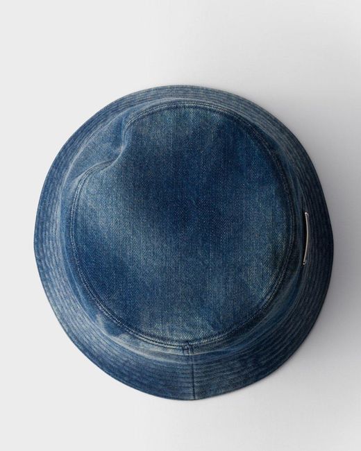 Prada Blue Denim Bucket Hat for men