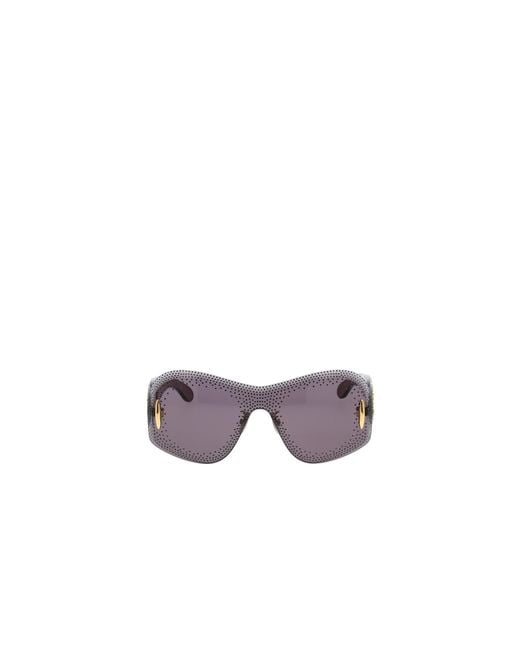 Loewe Purple Embellished Shield Frame Sunglasses