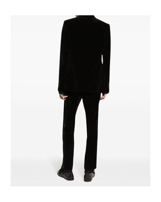 Dolce & Gabbana Black Velvet Tuxedo Pants for men