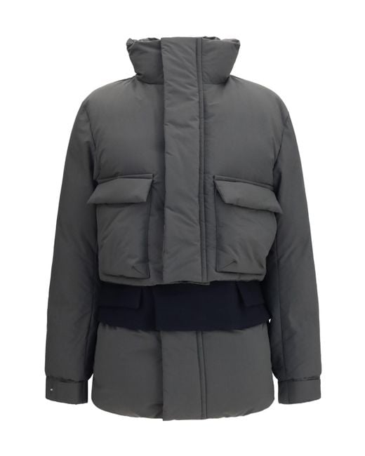 Sacai Gray High Neck Puffer Jacket