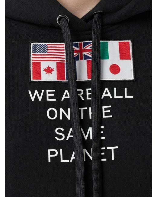 Burberry Black Flag Appliqué Hoodie
