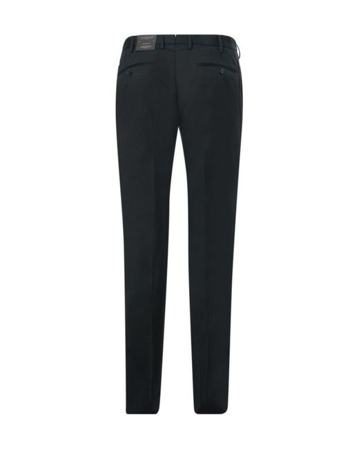 Incotex Black Buttoned Wool-Blend Pants for men