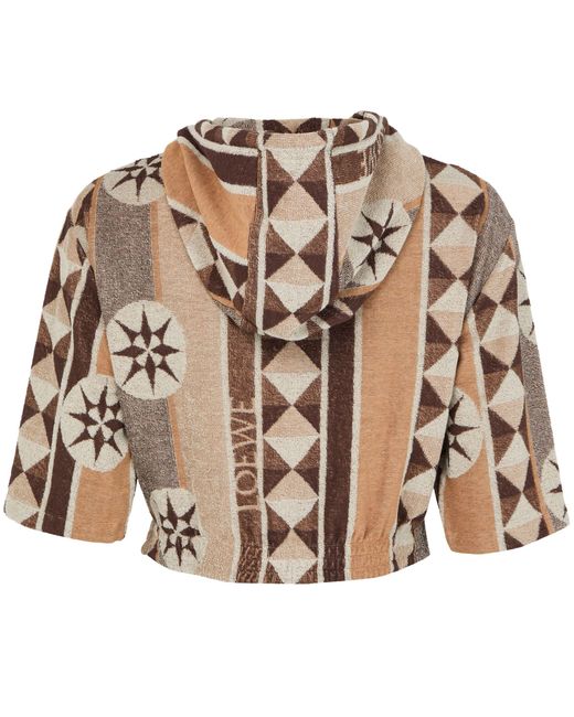 Loewe Brown Printed Hooded Jacket