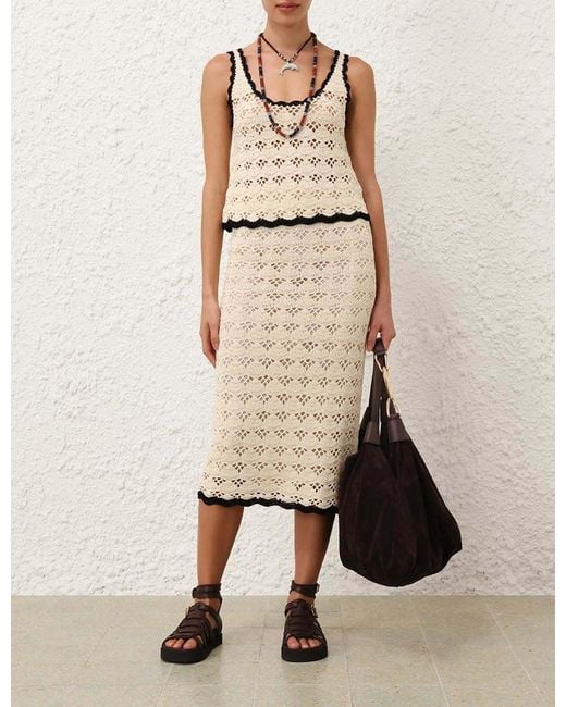 Zimmermann White Rhiannon Crochet Skirt