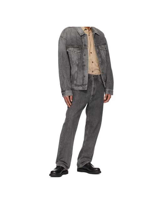 Agolde Gray Button Denim Jacket for men