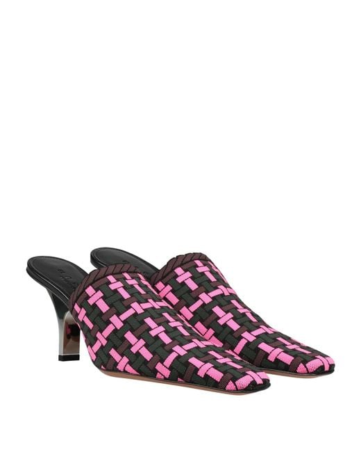 Marni Purple Geometric-Print Mules