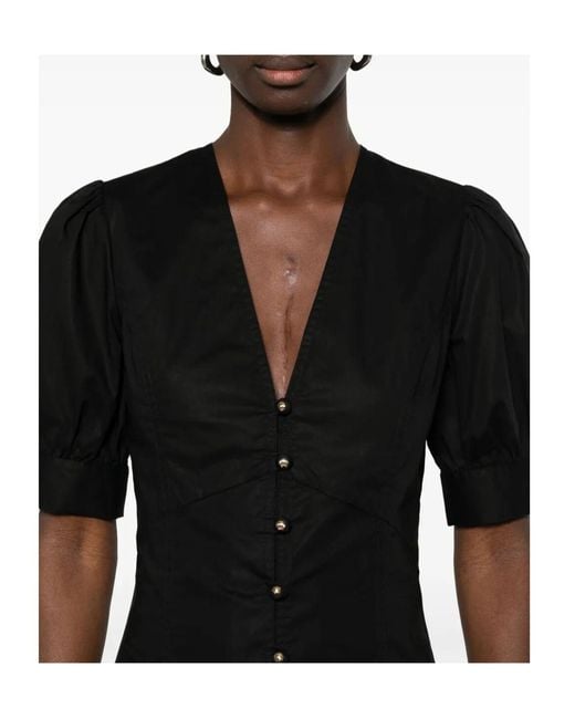 Twinset Black Button-Front Midi Dress