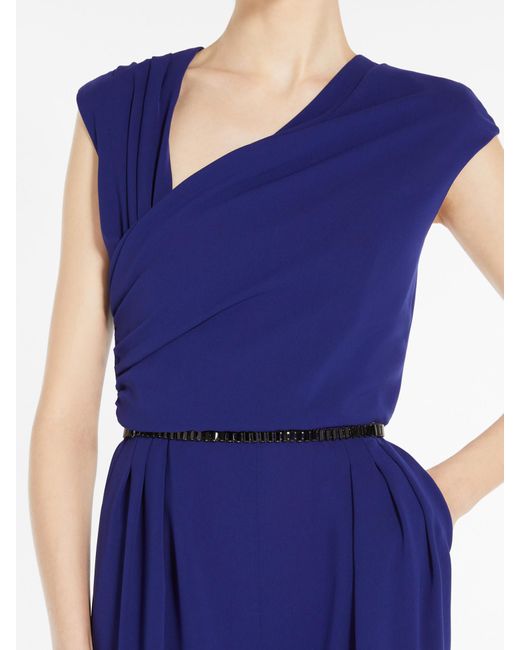Max Mara Blue Studio Ruched Sleeveless Jumpsuit