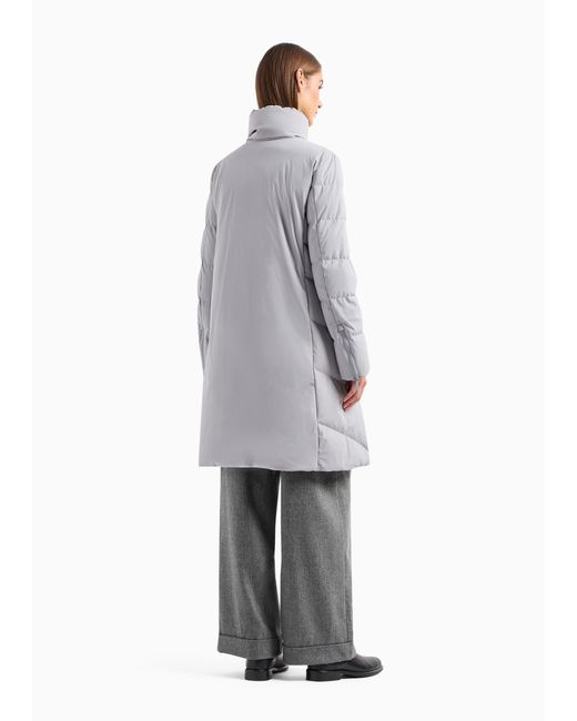 Emporio Armani Gray Long-Sleeved Down Jacket
