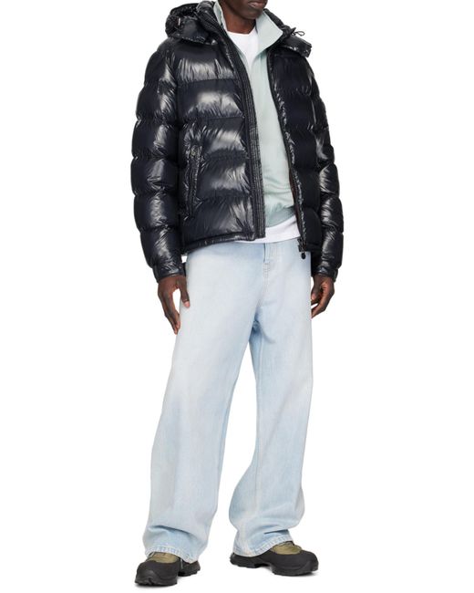 Moncler Blue Maya Hooded Padded Jacket for men