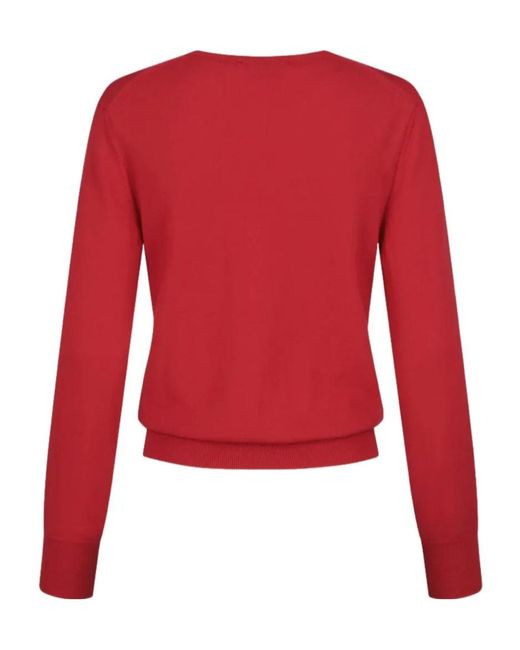 Amomento Red Wool V-Neck Sweater