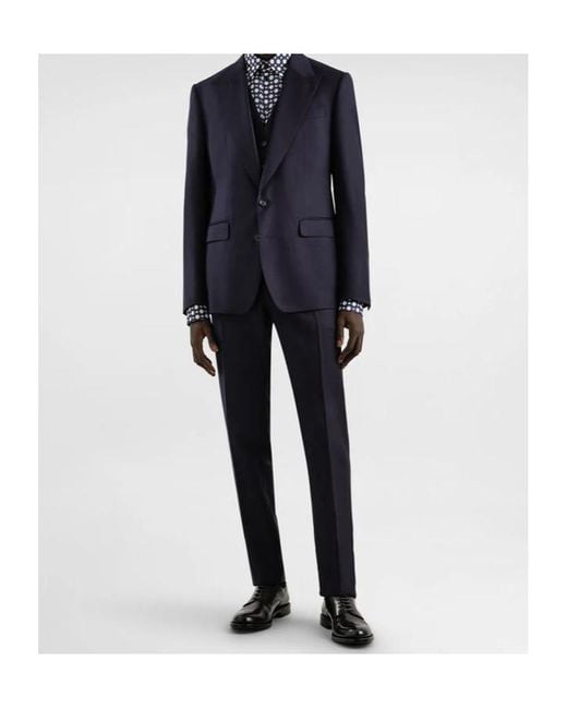 Dolce & Gabbana Blue Single-Breasted Tailored Suit for men