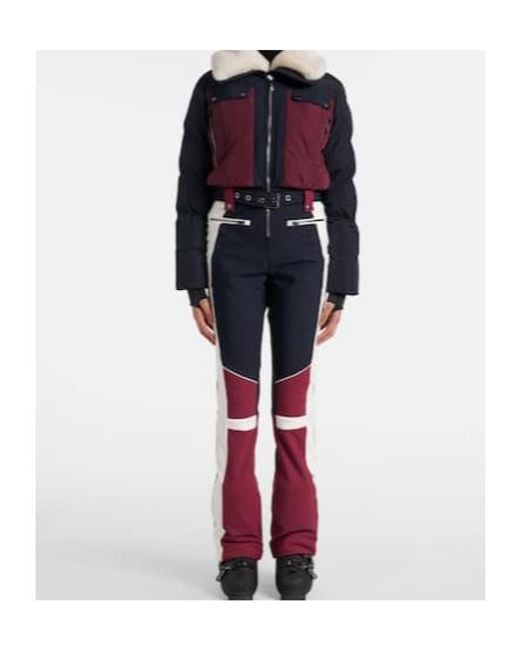 Fusalp Red Karei Faux Fur-Trimmed Ski Suit