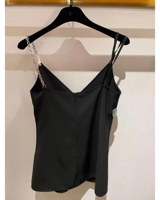 Givenchy Black Chain-Strap Sleeveless Top
