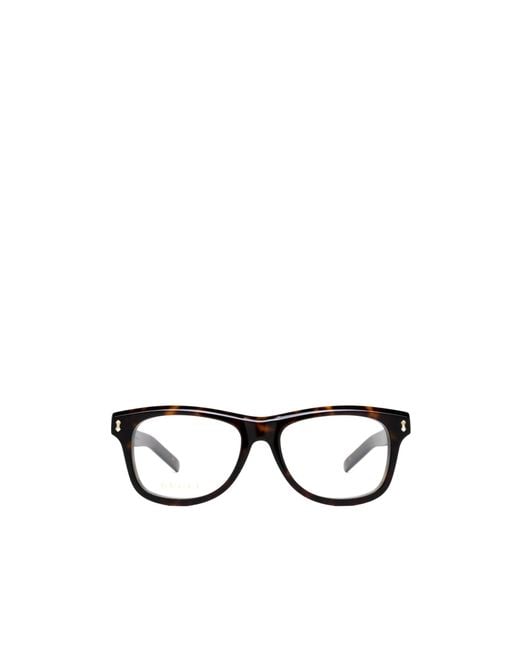 Gucci White Eyewear Square Frame Glasses for men