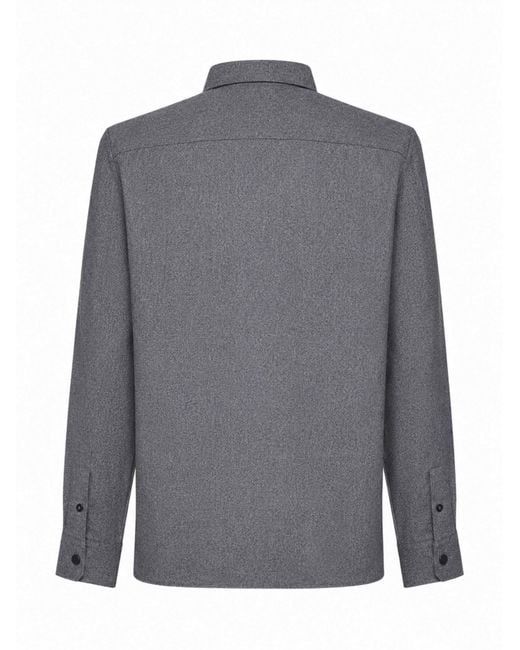 Brunello Cucinelli Gray Buttoned Overshirt for men