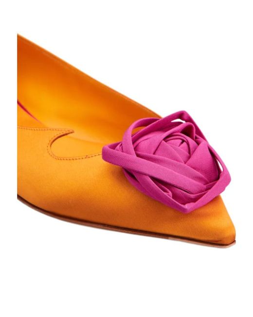 Roger Vivier Orange Rose Vivier Ballerinas