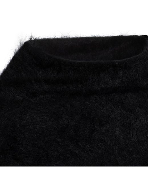 Thom Krom Black Fuzzy High-Neck Sweater