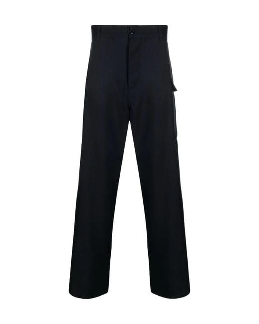 Marni Blue High-Waist Straight-Leg Trousers for men