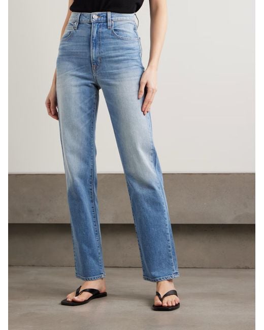 SLVRLAKE Denim Blue London High-Waisted Straight Leg Jeans