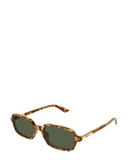 Chloé Green Chloé Eyewear Rectangle Frame Sunglasses