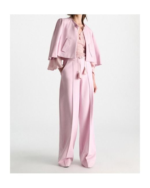 Dorothee Schumacher Pink Refined Essentials Lace-Up Flared-Sleeve Sweater