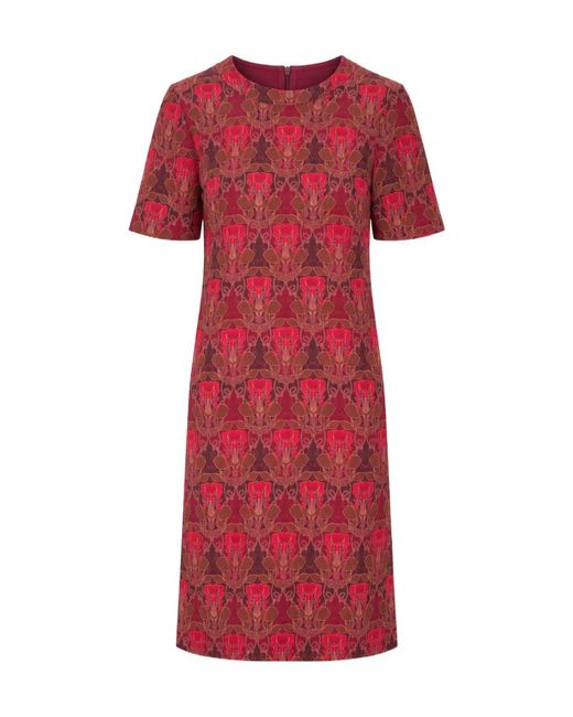 Laura Urbinati Red Short-Sleeved Dress