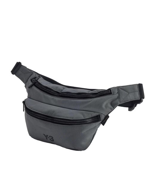 Y-3 Gray Staple Fanny Pack for men