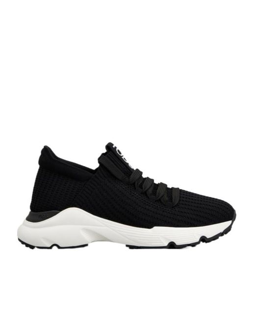Tod's Black Logo Embossed Lace-Up Sneakers