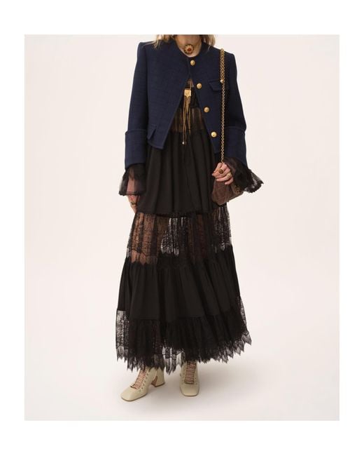Chloé Blue Boxy Collarless Jacket