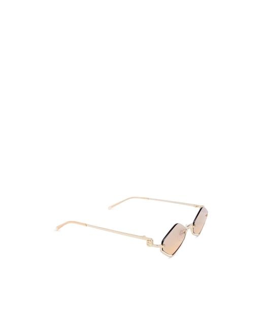 Gucci White Eyewear Geometric Frame Sunglasses
