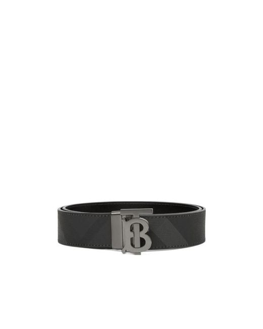 Burberry White Monogram Buckle Reversible Belt for men