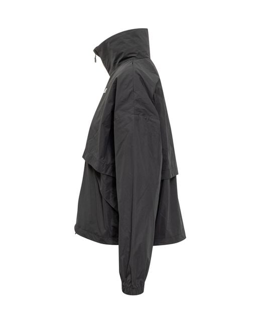 K-Way Black Foldable Hood Waterproof Hooded Jacket