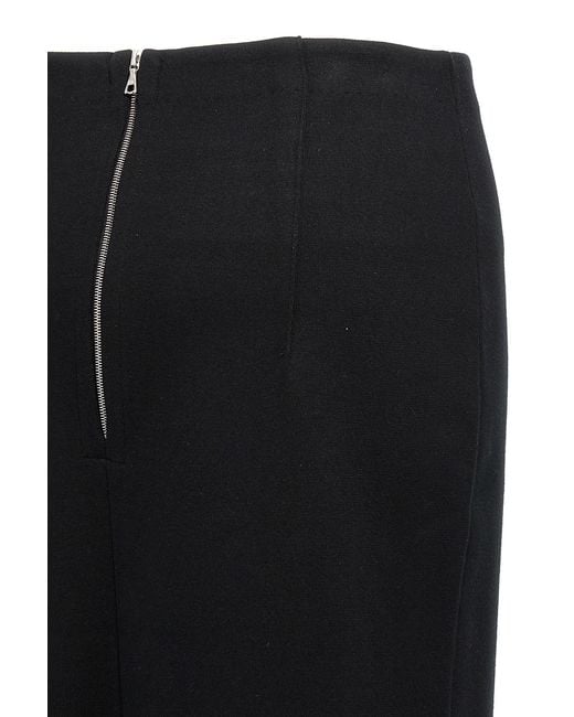 Auralee Black Stretch Double Face Knit Skirt