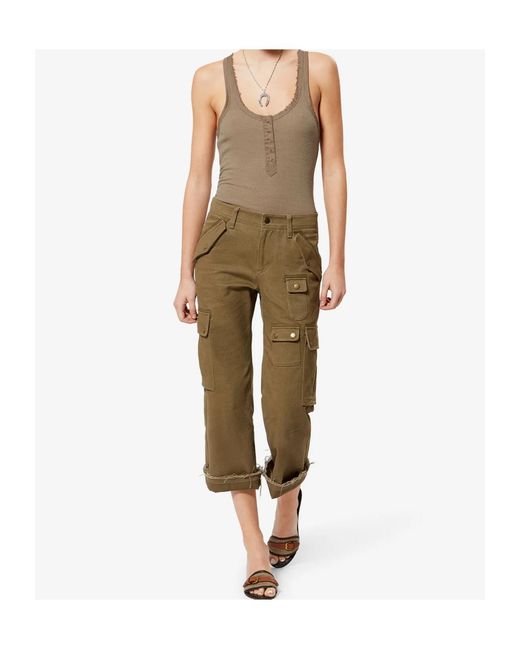 Isabel Marant Natural Helma Ribbed Henley Tank Top