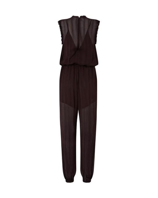 Pinko Purple Ruffled Pleated Jumpsuit