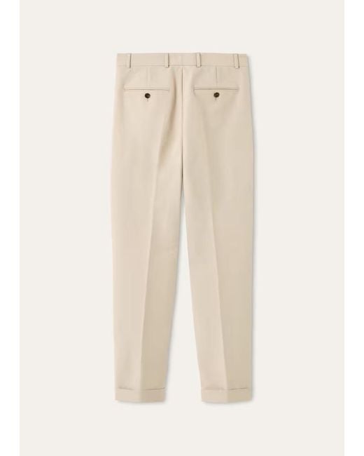 Loro Piana Natural Pleated Cuffed Trousers for men