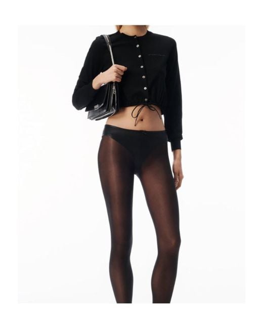 Alexander Wang Black Drawstring Hem Cardigan