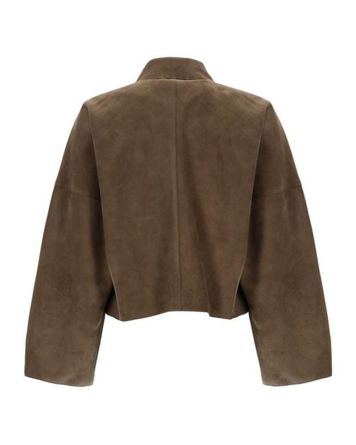 Filippa K Brown Oversized Zip-Up Jacket