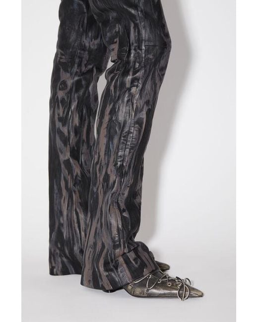 Acne Gray Faded-Effect Flared Trousers