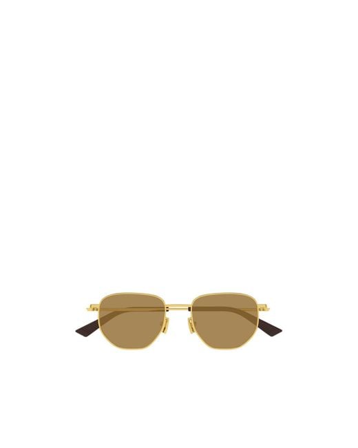 Bottega Veneta Metallic Hexagonal Sunglasses for men