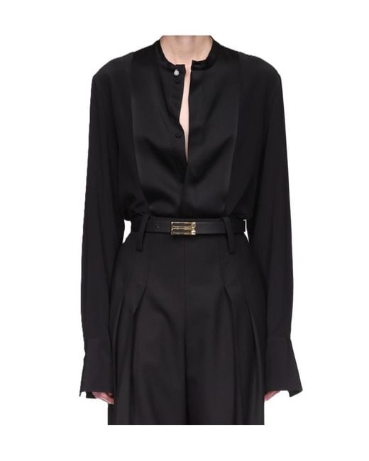 Victoria Beckham Black Long Sleeve Buttoned Shirt