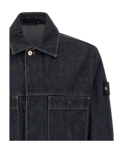 Stone Island Blue Denim Jacket for men