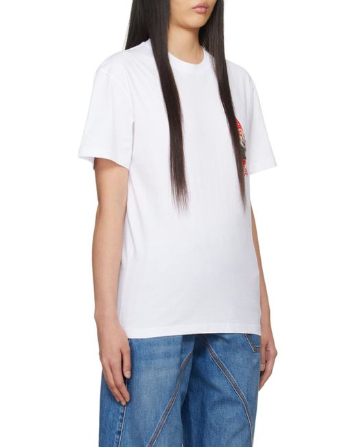 J.W. Anderson White Jw Anderson Gnome-Printed Crewneck T-Shirt for men