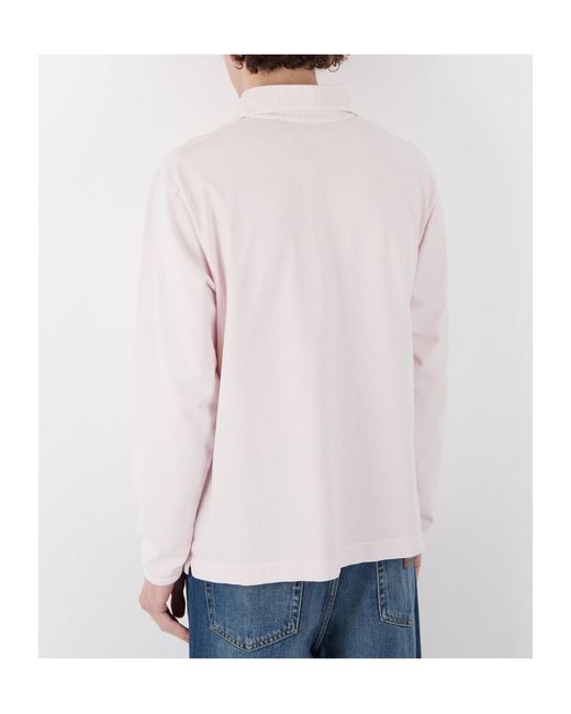 sunflower Pink Long-Sleeved Polo Shirt for men