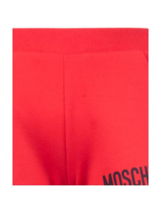 Moschino Red Logo Logo Shorts